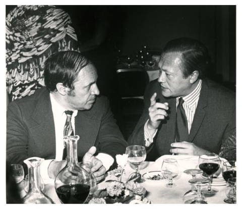 Gerard Schurmann talking to Pierre Boulez